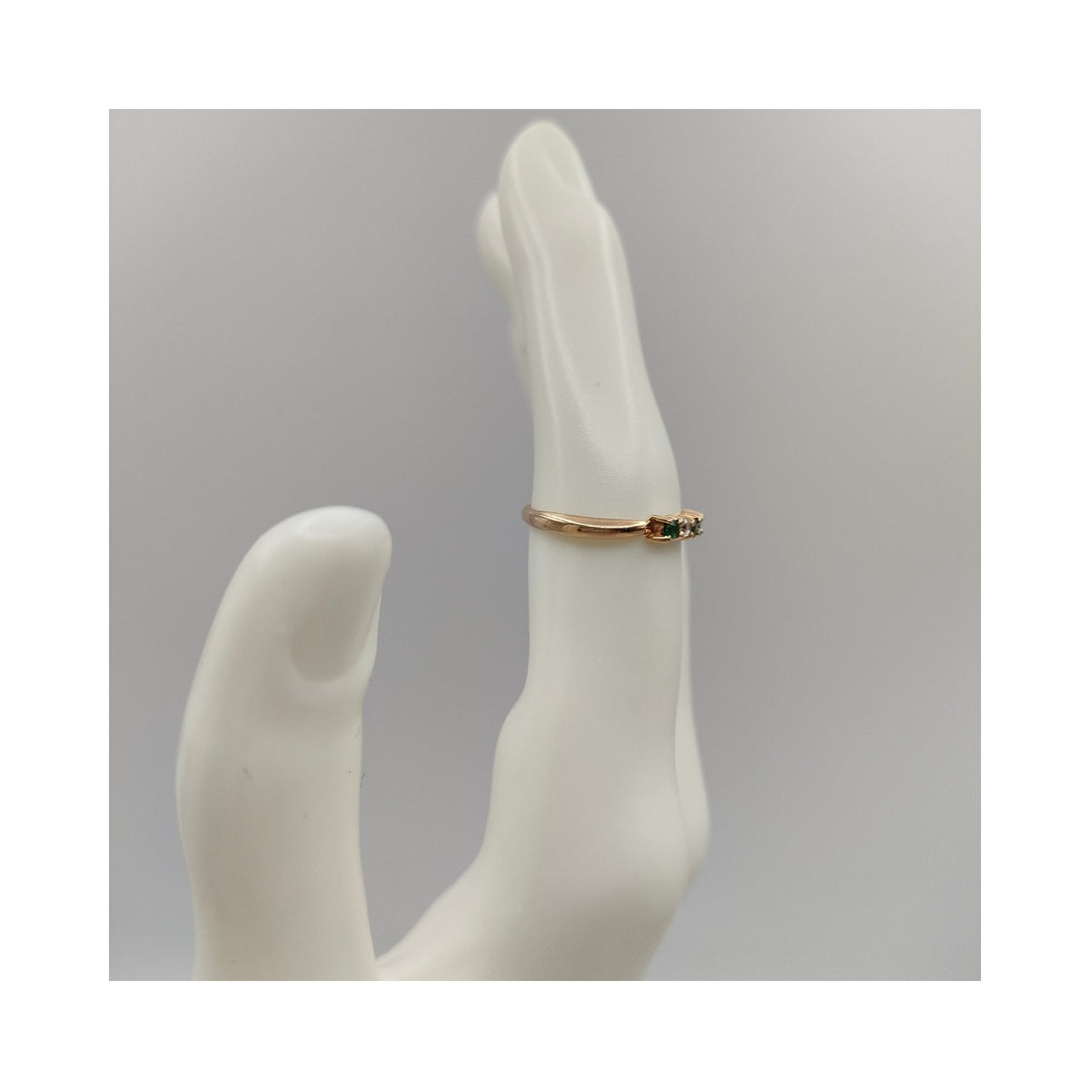 10K Yellow Gold Emerald & Diamond Ring — JPN 10 — detail 4