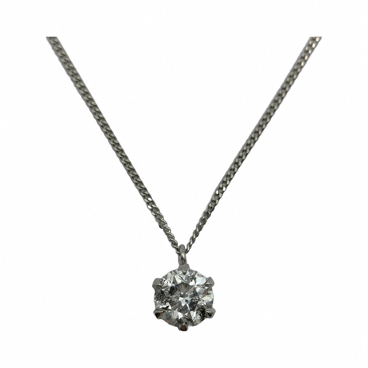 Platinum 1.08 ct Diamond Cluster Necklace — product view