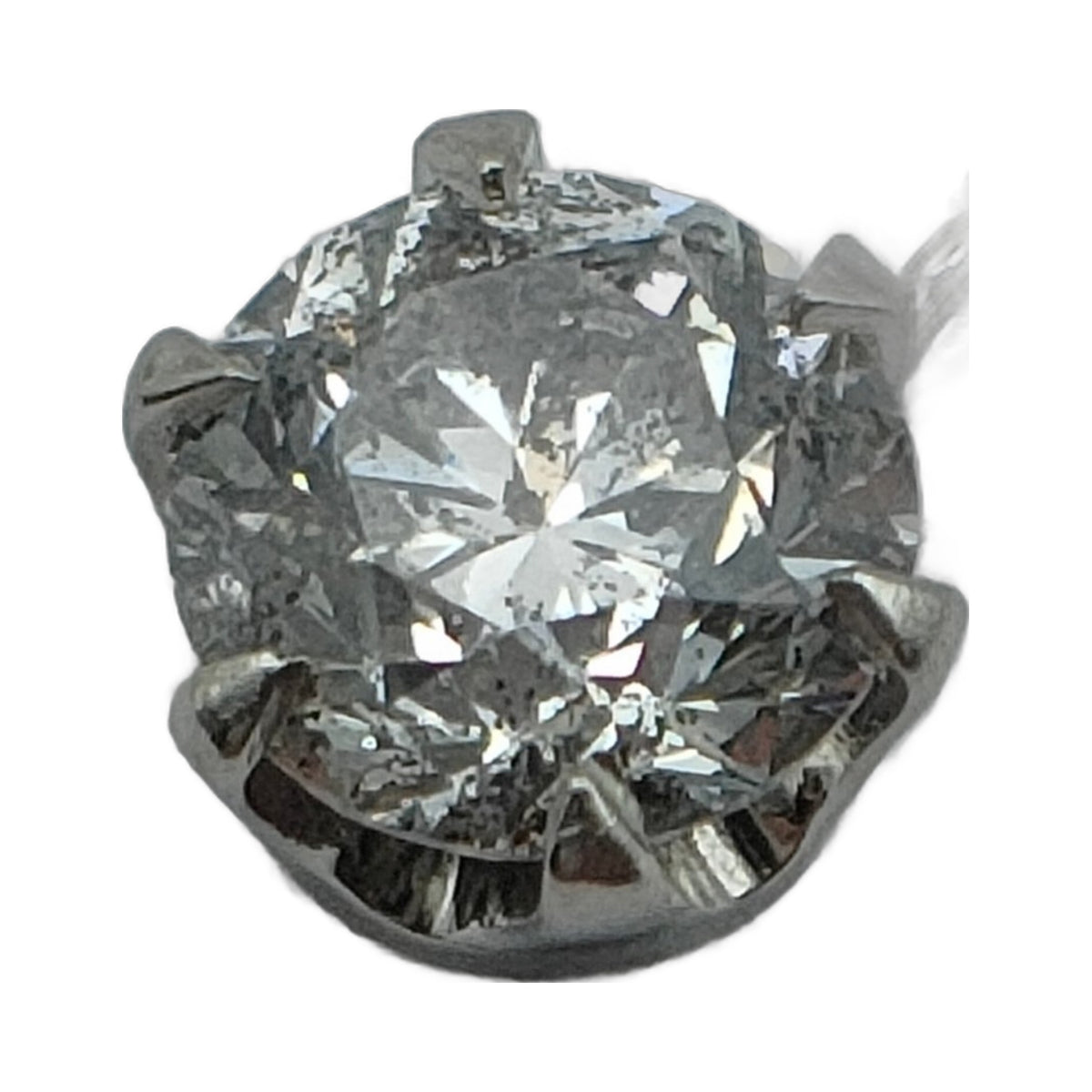 Platinum 1.08 ct Diamond Cluster Necklace — detail 4