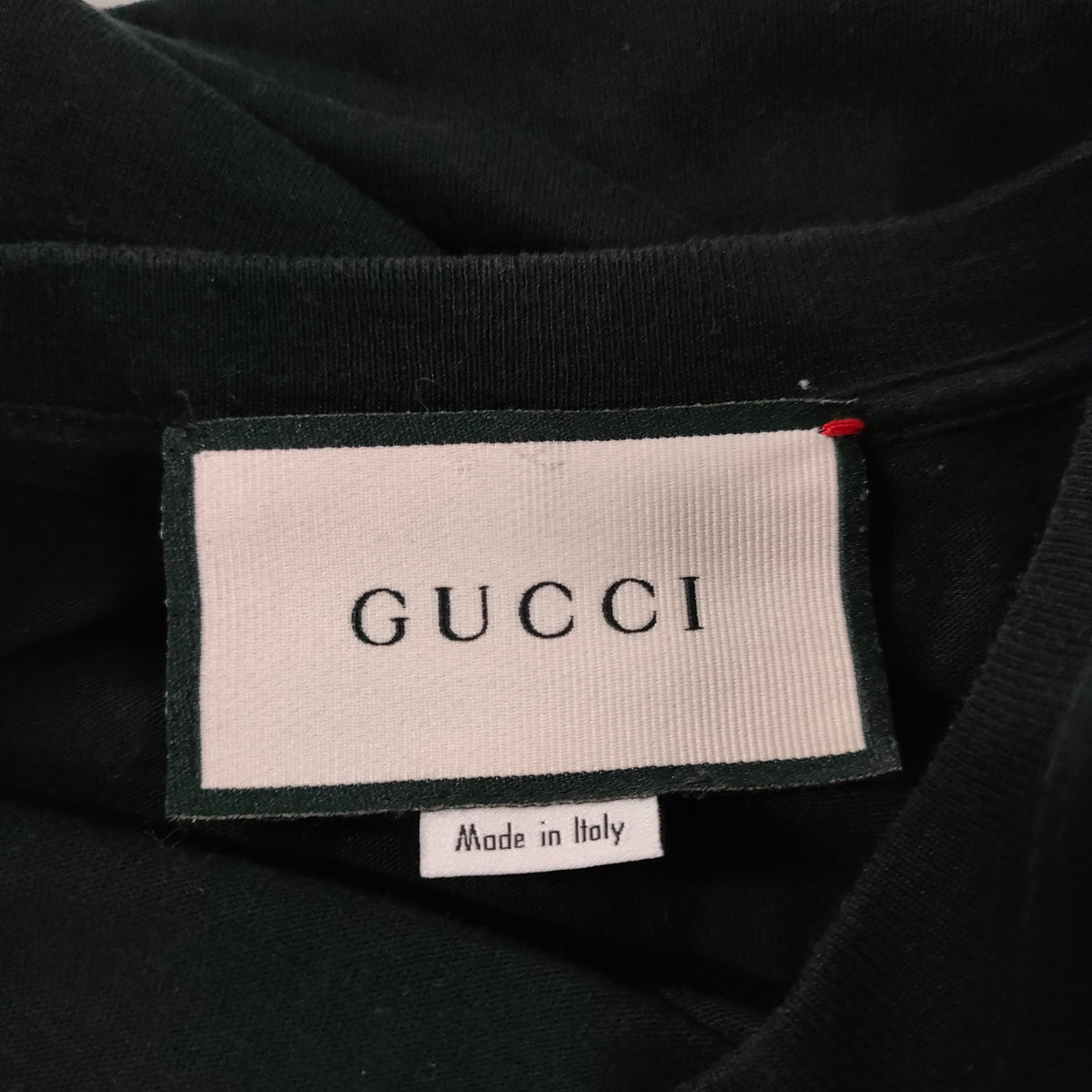 Gucci Black Cotton Iridescent Logo T-Shirt — Size M — detail 5