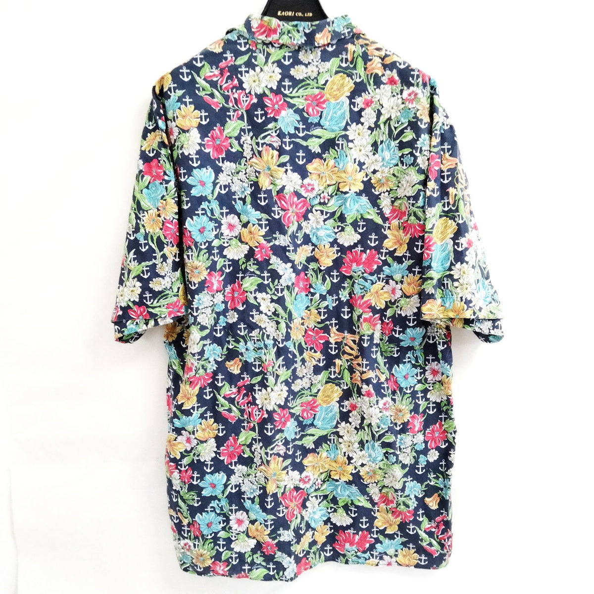 Gucci Navy Floral & Anchor Cotton Shirt — Size 48 — detail 1