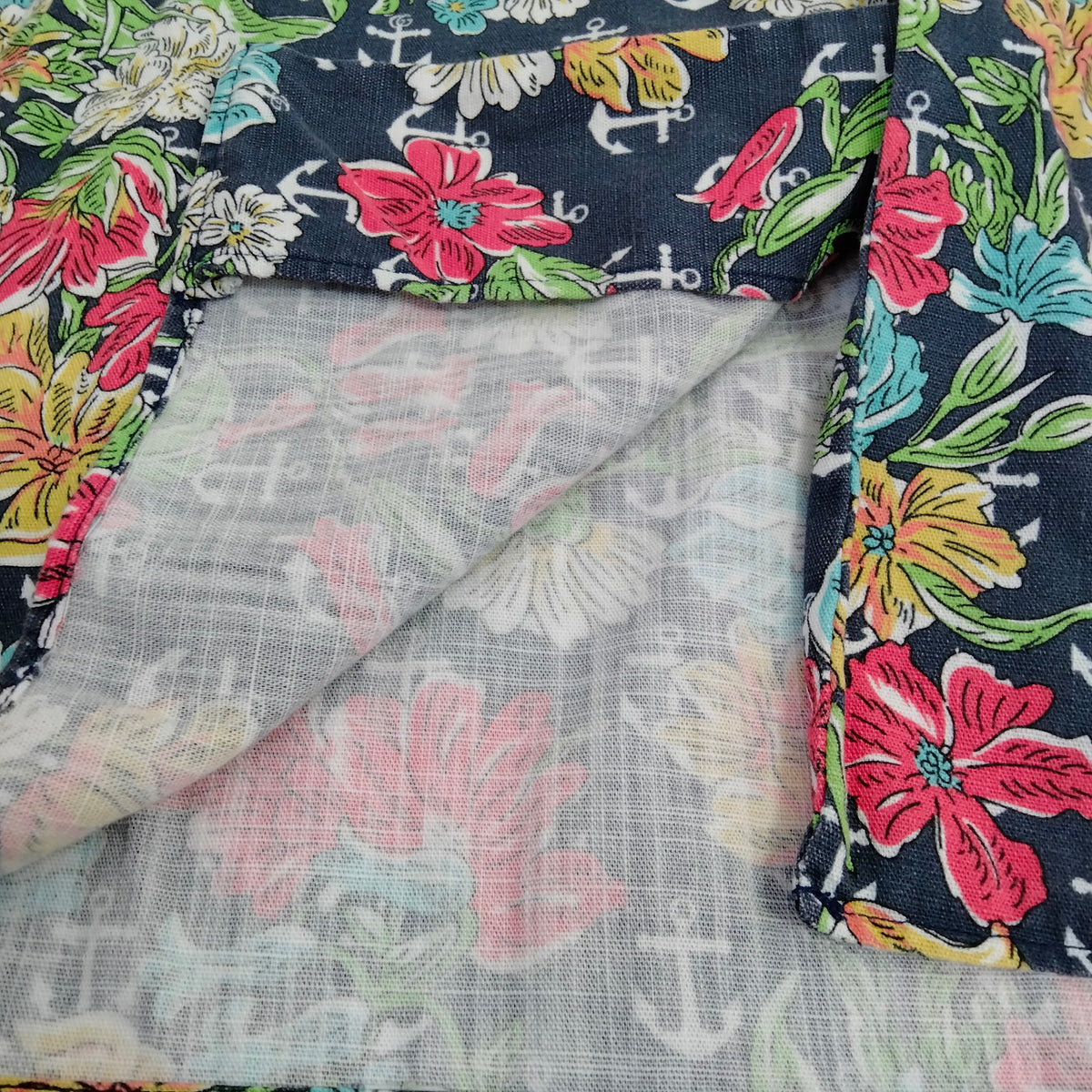 Gucci Navy Floral & Anchor Cotton Shirt — Size 48 — detail 8