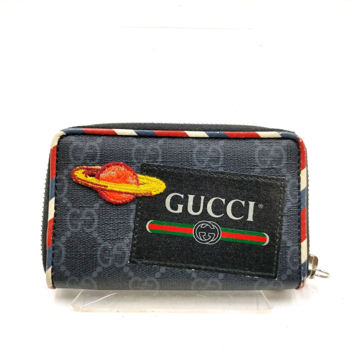 Gucci GG Supreme Tiger Patch Zip Coin Wallet — detail 1