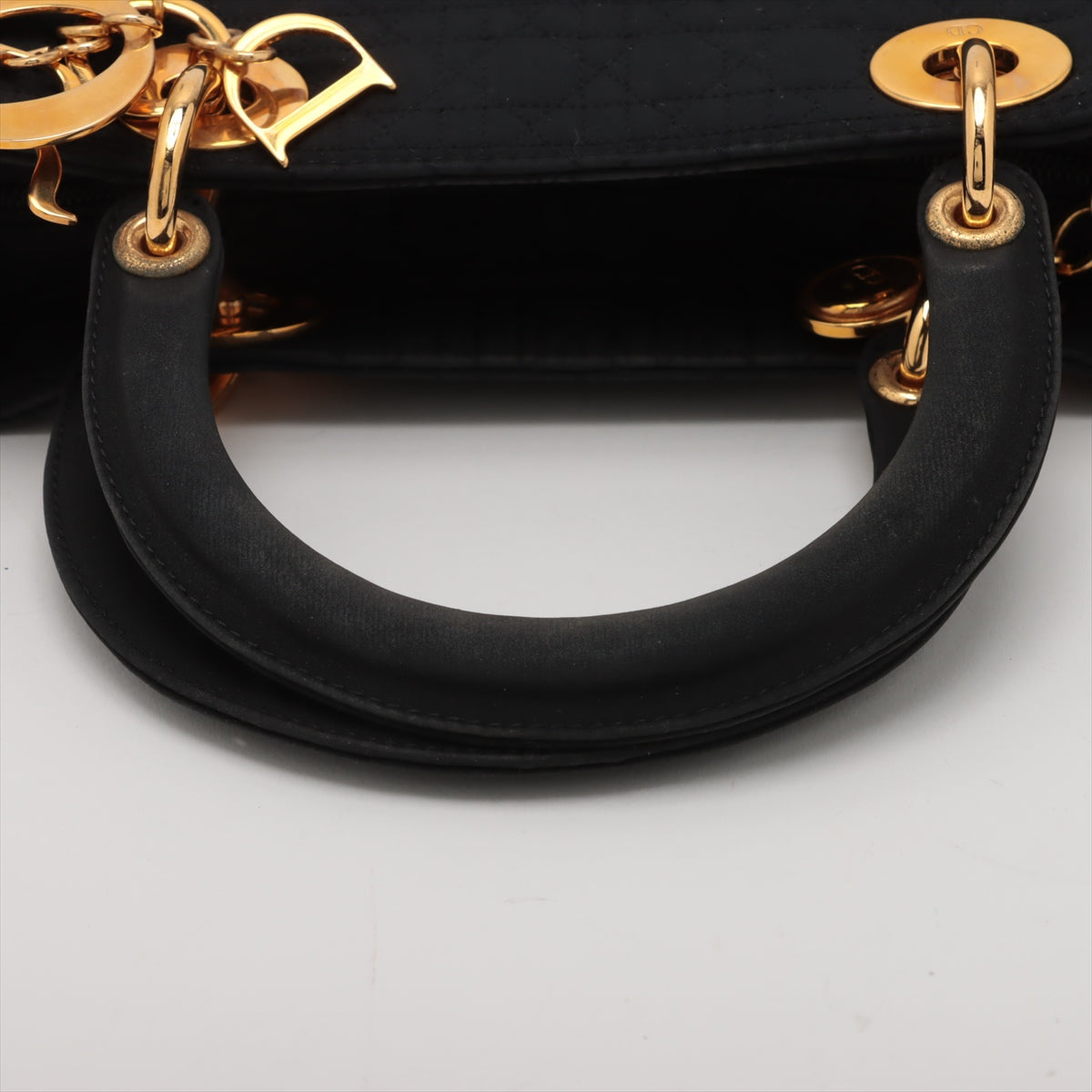 Christian Dior Lady Dior Cannage Nylon Handbag Black