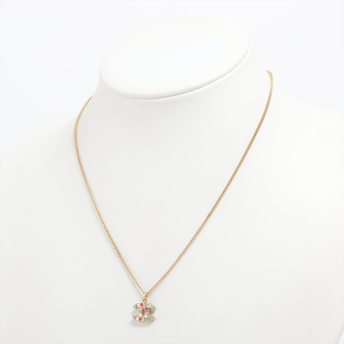 Chanel CC Logo Multicolor Rhinestone Necklace