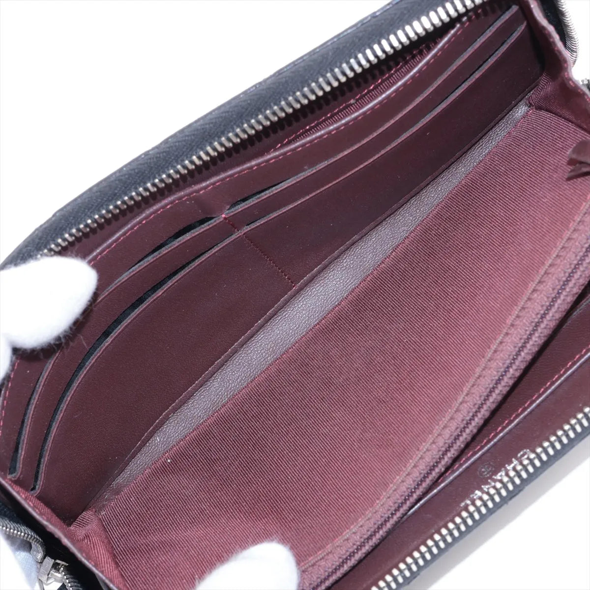 Chanel CC Logo Matelasse Lambskin Zippy Wallet Black