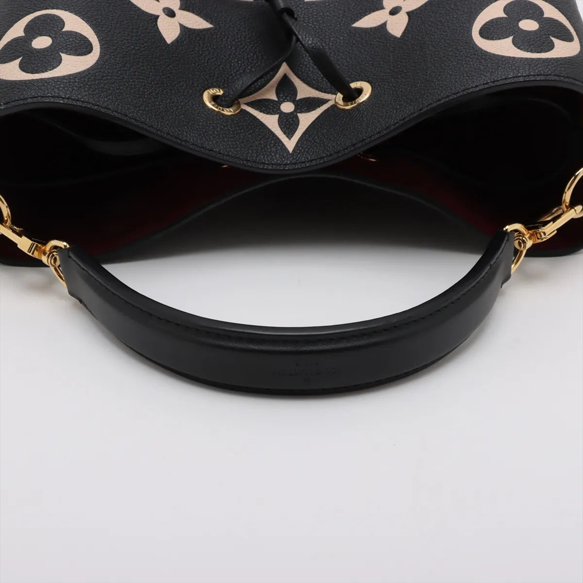 Louis Vuitton Bicolor Monogram Empreinte Neo Noe Bucket Bag Black x Creme