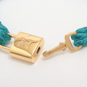 Quality Louis Vuitton Padlock Leather Bracelet Turquoise