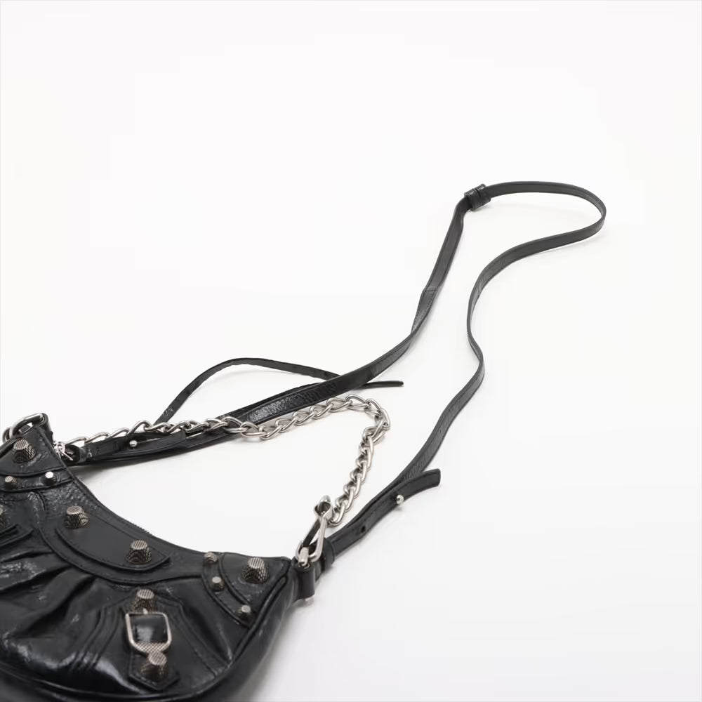 Balenciaga Le Cagole Mini Leather Two-Way Shoulder Bag Black