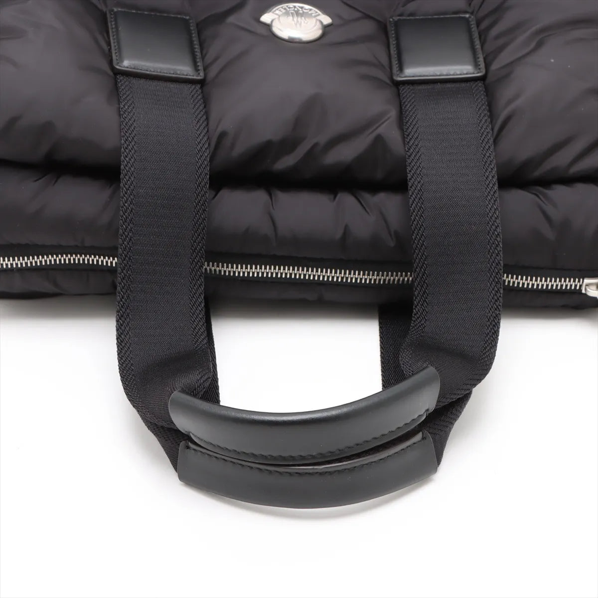 Moncler Nylon Leather Handbag Black