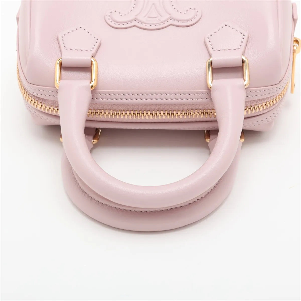 Celine Triomphe Small Boston Leather Two-Way Shoulder Bag Pink