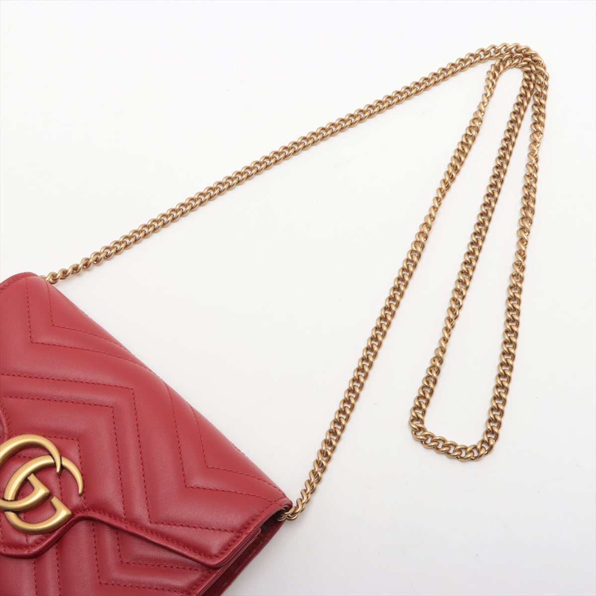 Gucci GG Marmont Leather Chain Wallet Bag Red * PREORDER *