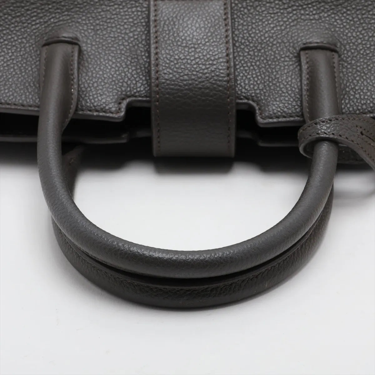 Saint Laurent Paris Downtown Cabas Leather Two-Way Handbag Gray