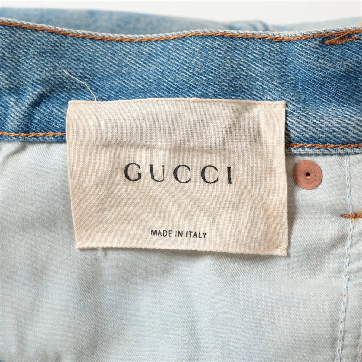 Gucci Sylvie Web Cotton Denim Pant Blue
