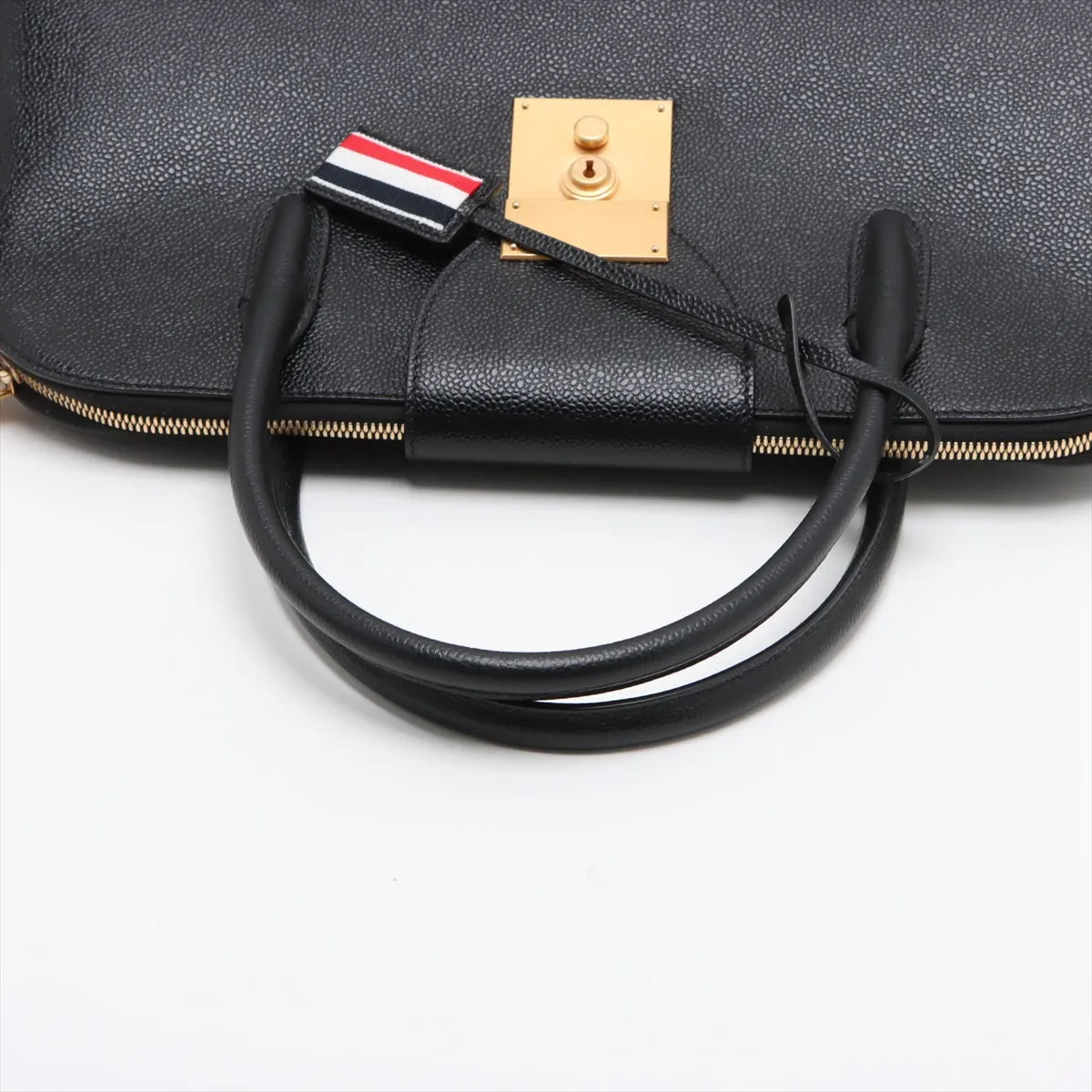 Thom Browne Leather Tote Bag Brown