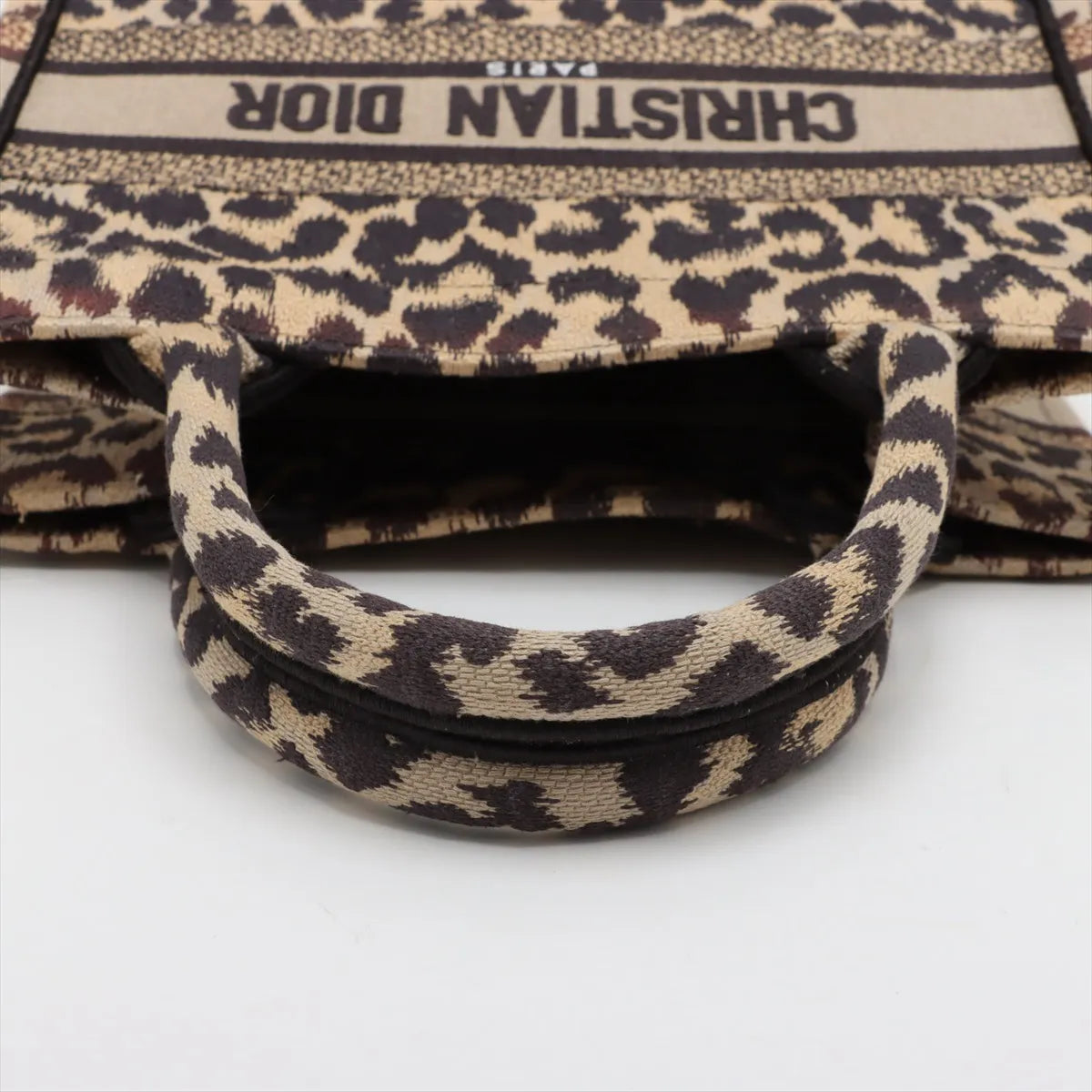 Christian Dior Leopard Small Canvas Book Tote Bag