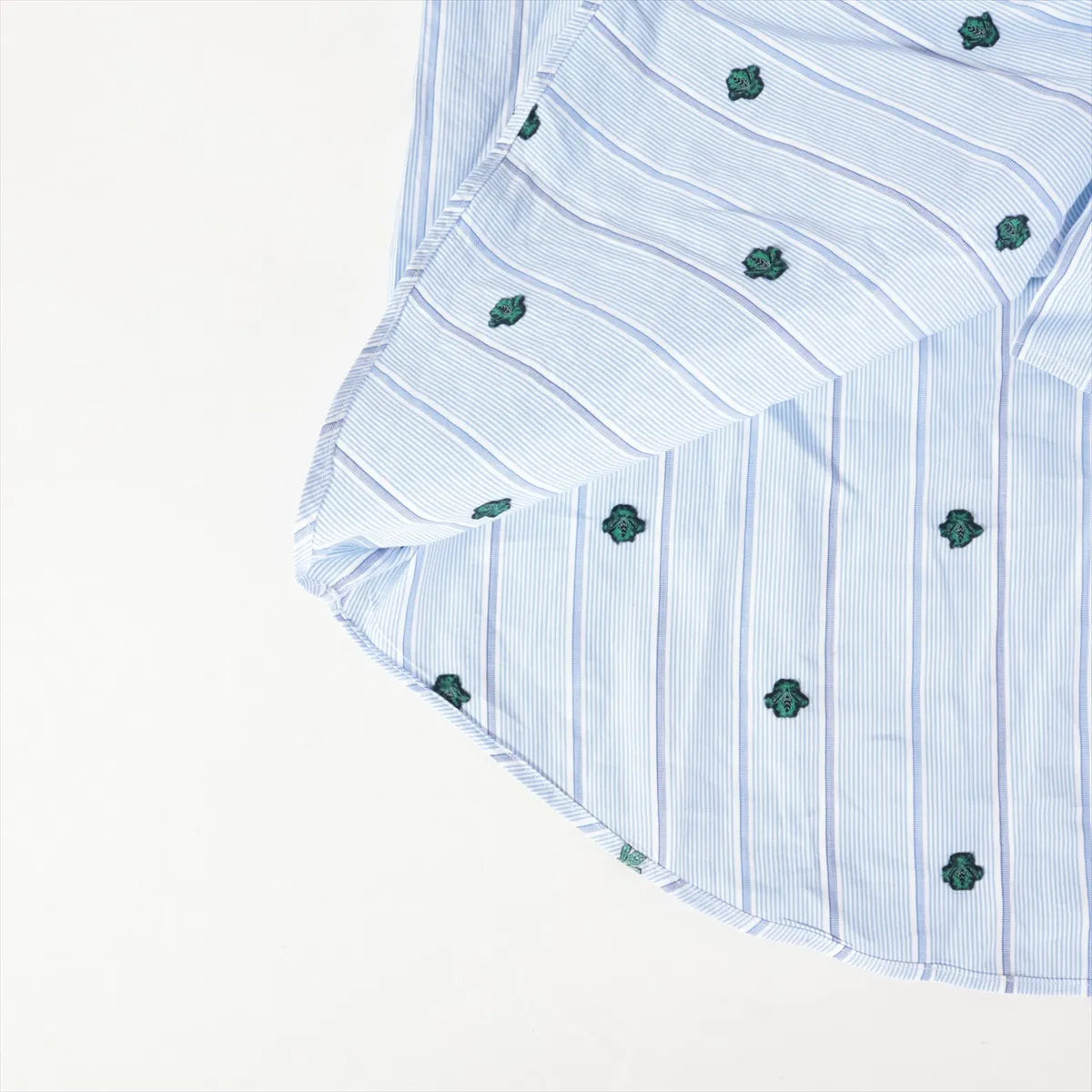 Gucci Stripes Bee Cotton Long Sleeve Shirt Light Blue