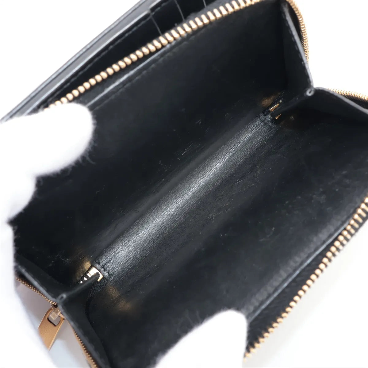 Saint Laurent Johan Leather Compact Wallet Black