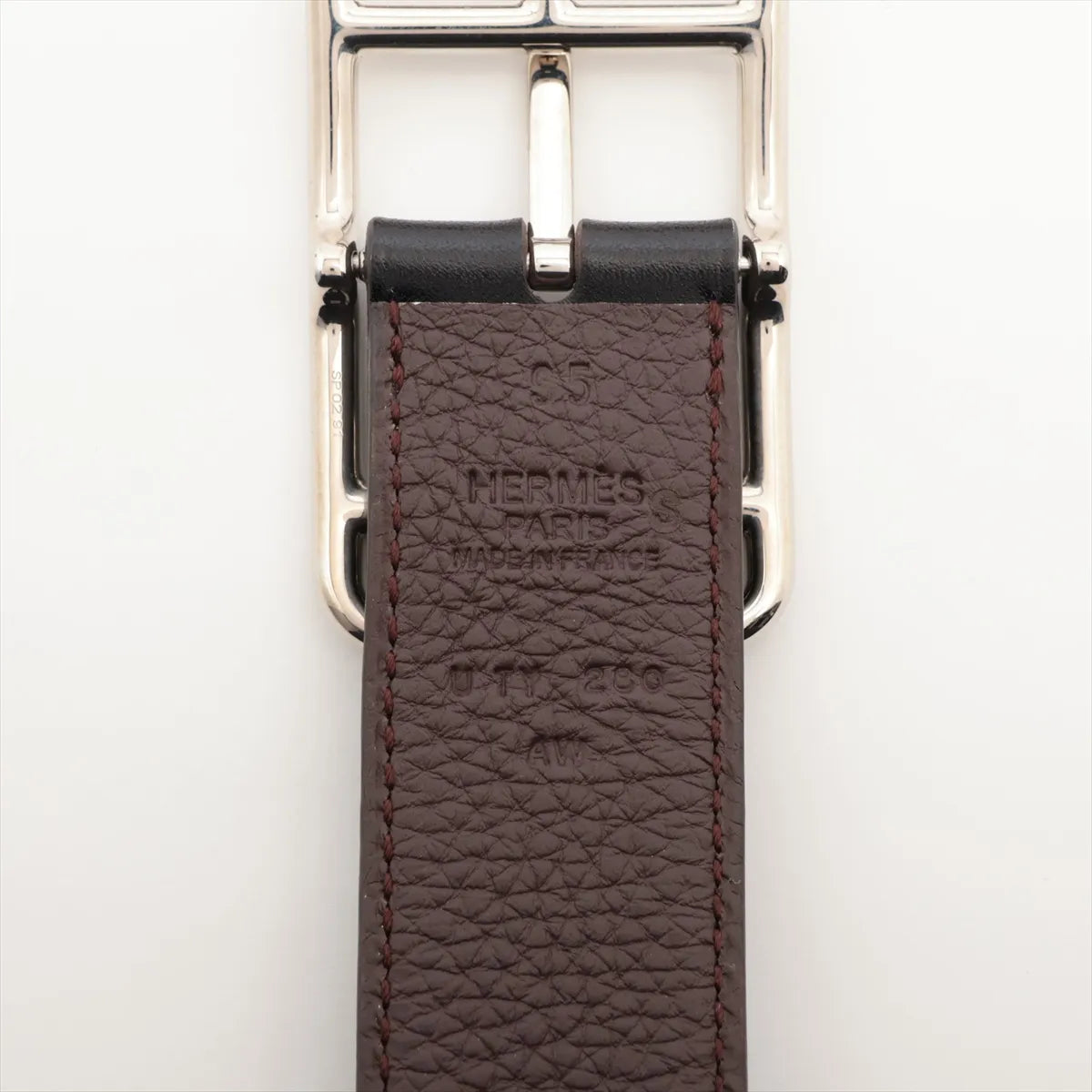 Hermès Cape Belt Box Calf × Togo Black x Chocolate