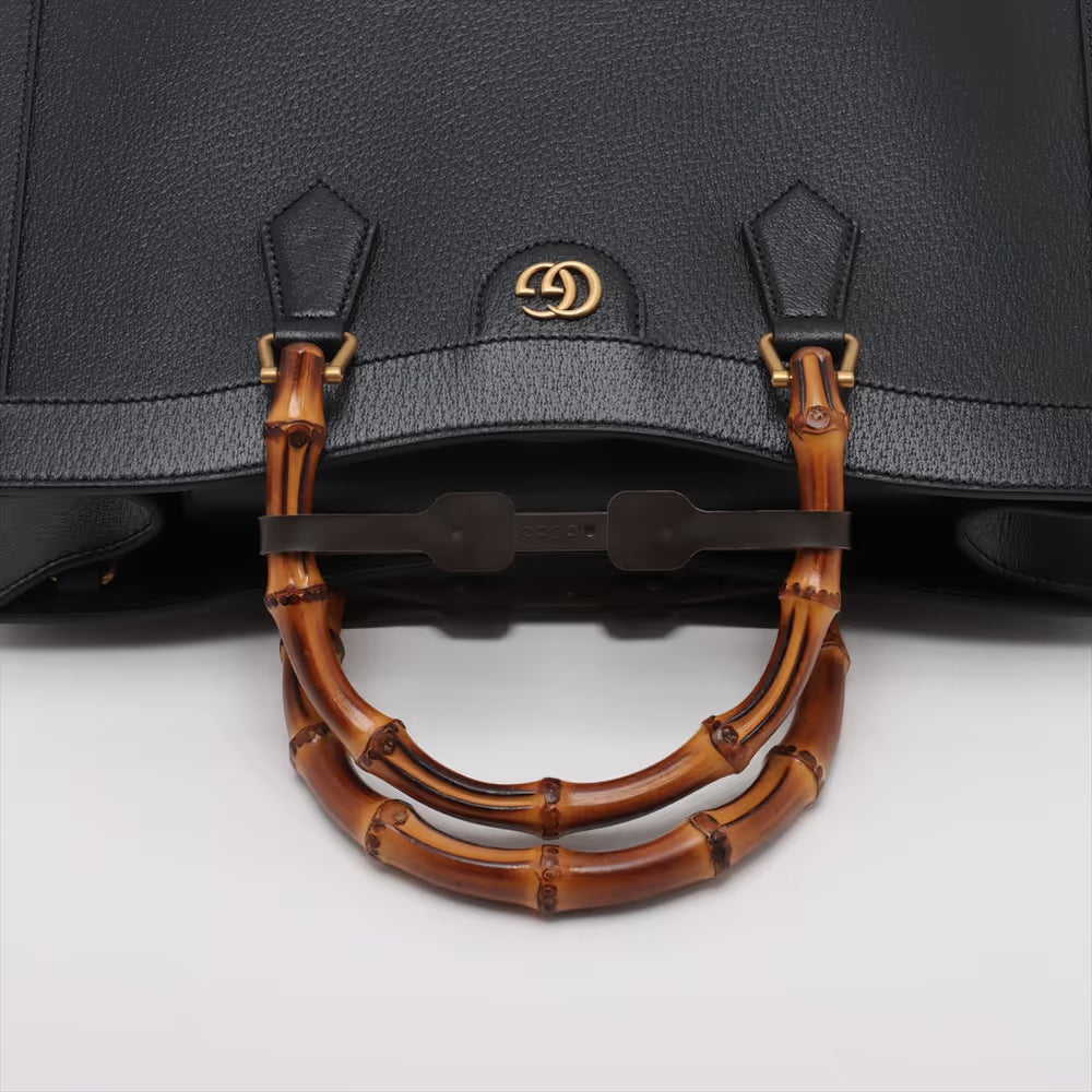 Gucci Bamboo Diana Pigskin Two-Way Handbag Black