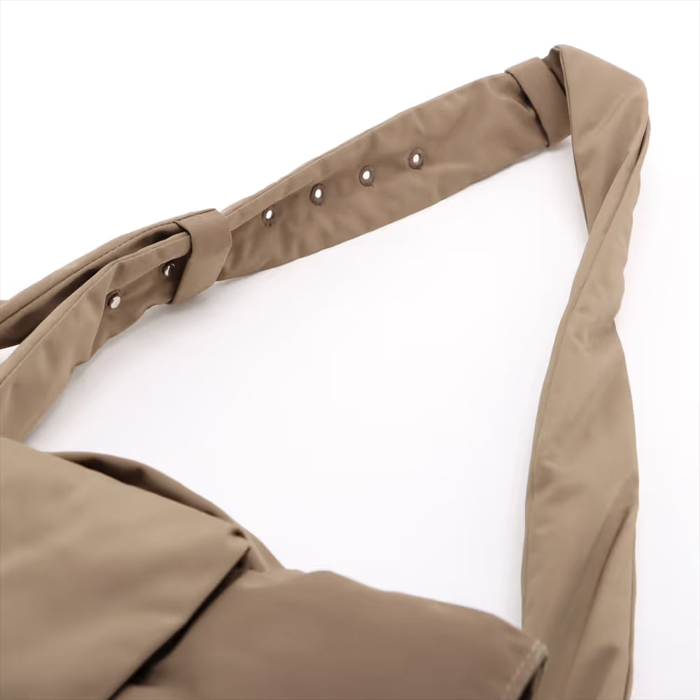 Bottega Veneta Maxi Intrecciato Padded Cassette Nylon Shoulder Bag Khaki
