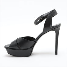 Load image into Gallery viewer, Saint Laurent Paris Leather Heel Sandals Black