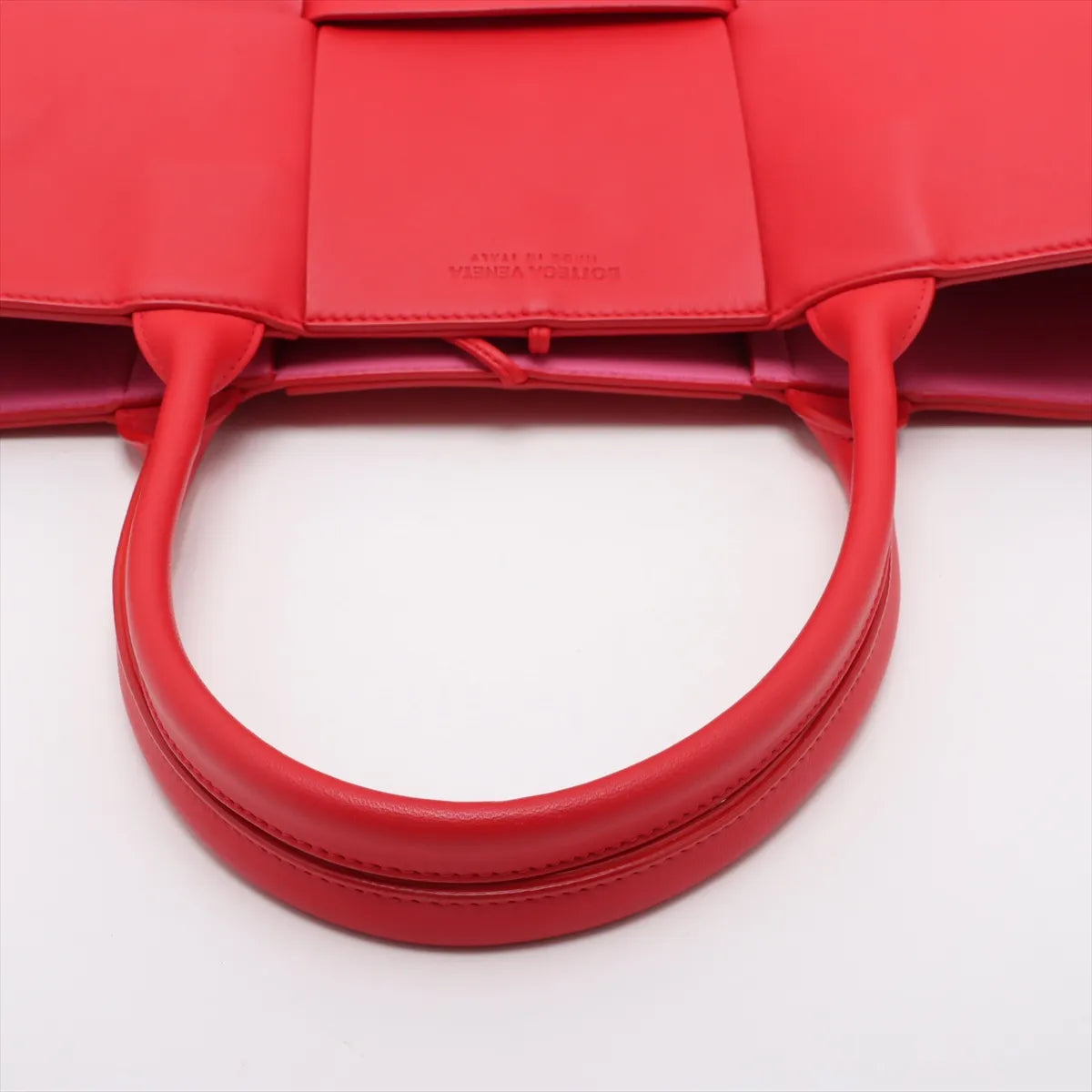 Bottega Veneta Maxi Intrecciato The Arco Tote Bag Red