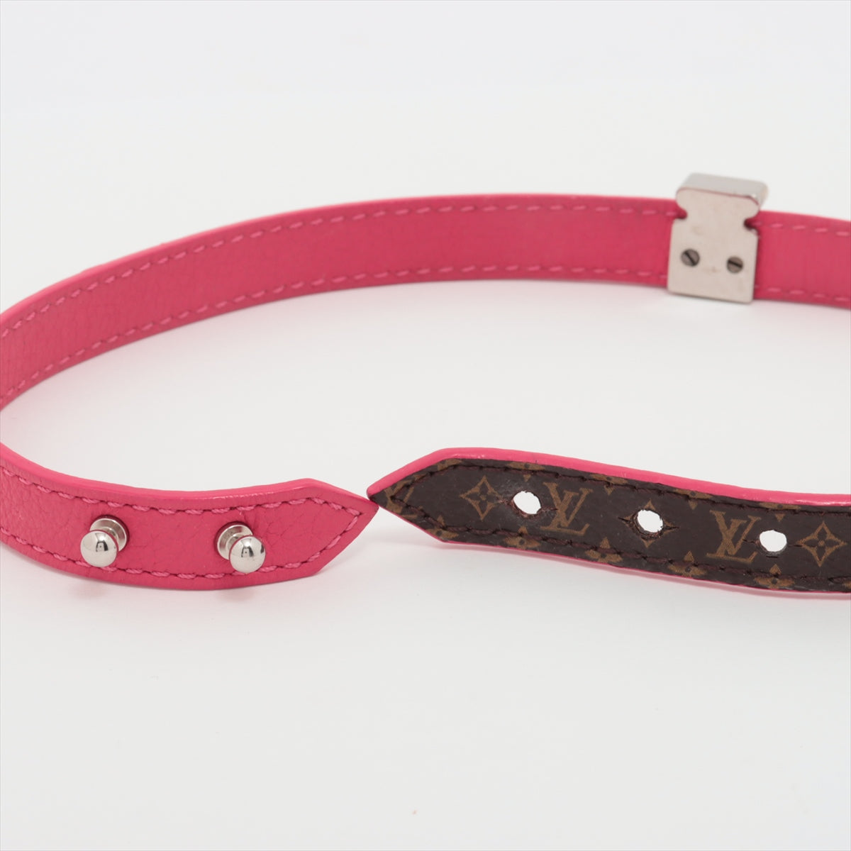 Louis Vuitton Monogram Lockit Double Wrap Bracelet Fuchsia