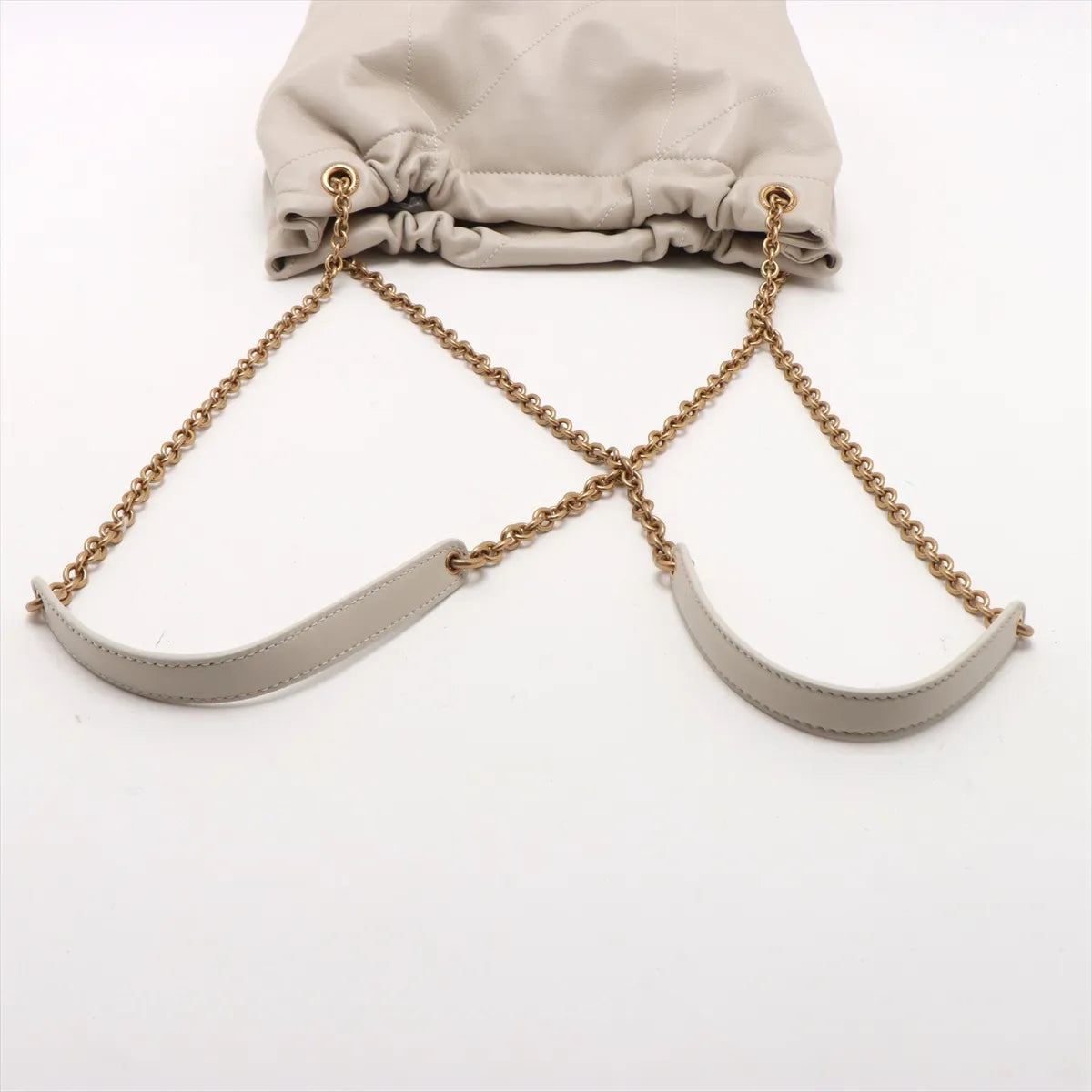 Saint Laurent Paris Jamie Pochon Leather Chain Shoulder Bag Beige