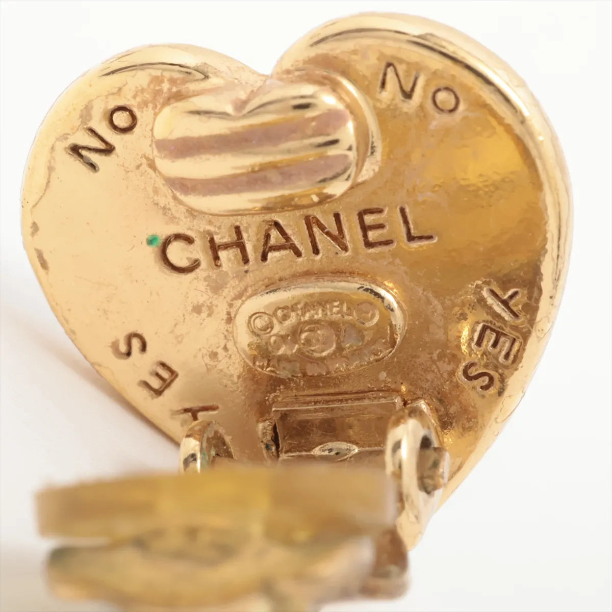 Chanel CC Logo Heart Clip-on Earring