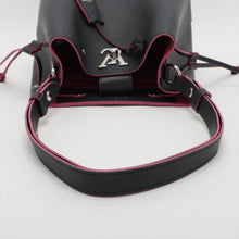 Load image into Gallery viewer, Designer Louis Vuitton LV Logo Lockme Bucket Shoulder Bag Black Fuchsia