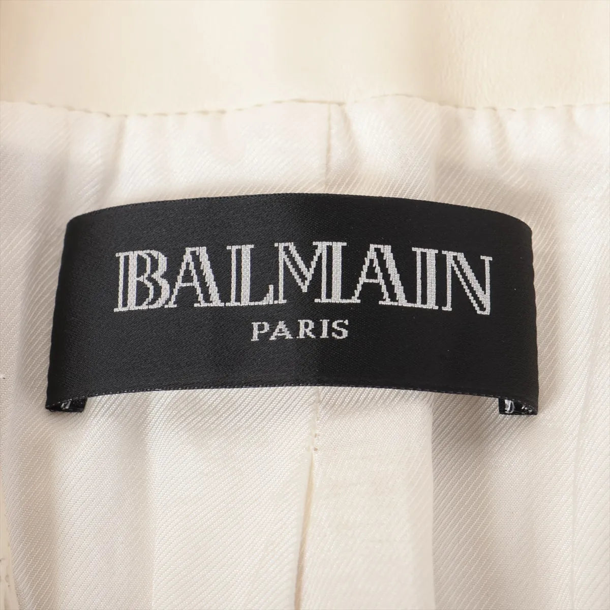 Balmain Lambskin Matelasse Blazer White