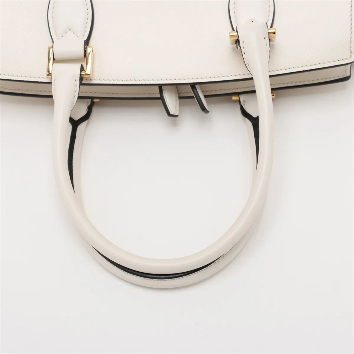 Prada Saffiano Leather Two-Way Handbag White