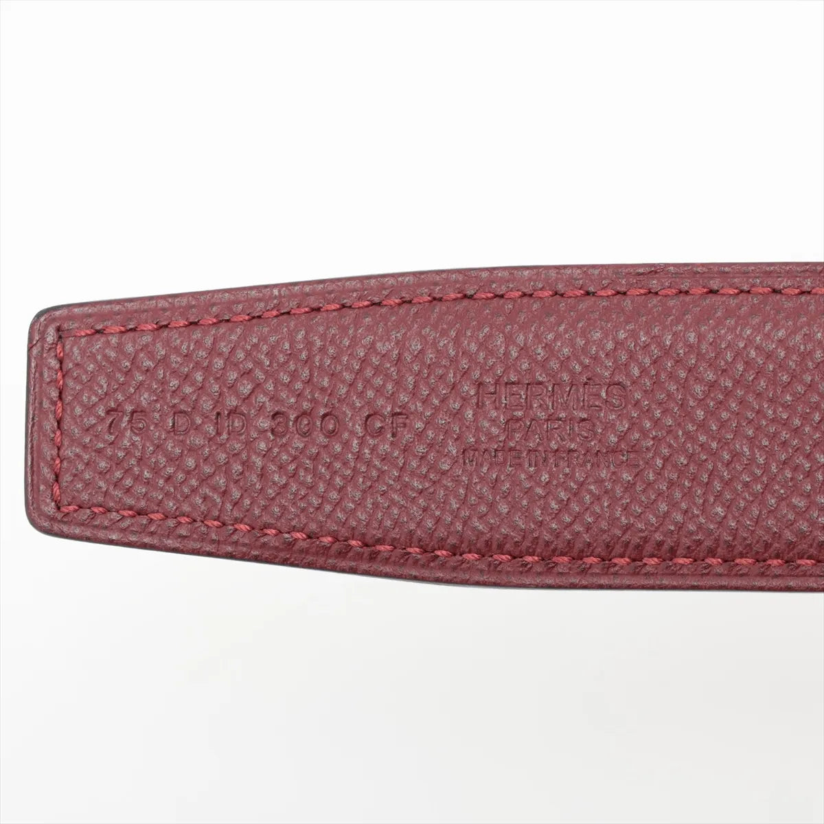Hermes H Belt Veau Epsom Black x Burgundy