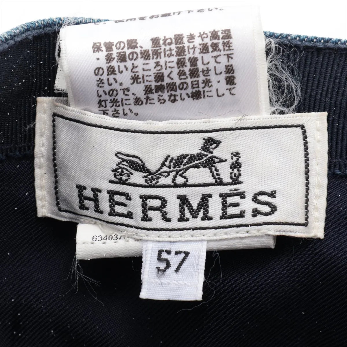 Hermès Evelyne Cotton Denim Cap Blue