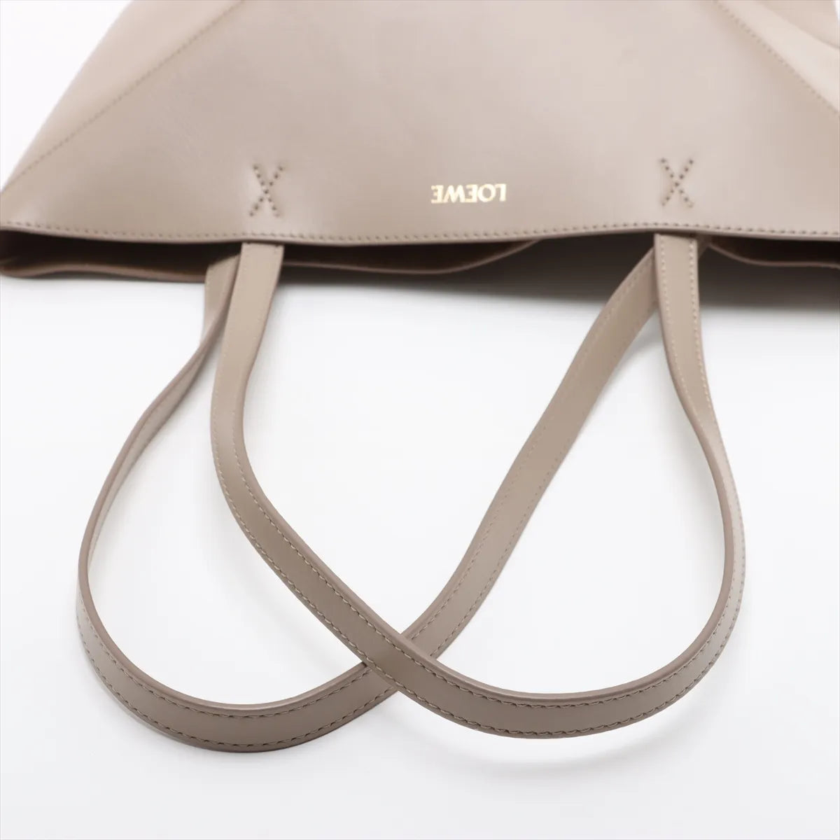 Loewe Puzzle Fold Medium Leather Tote Bag Greige