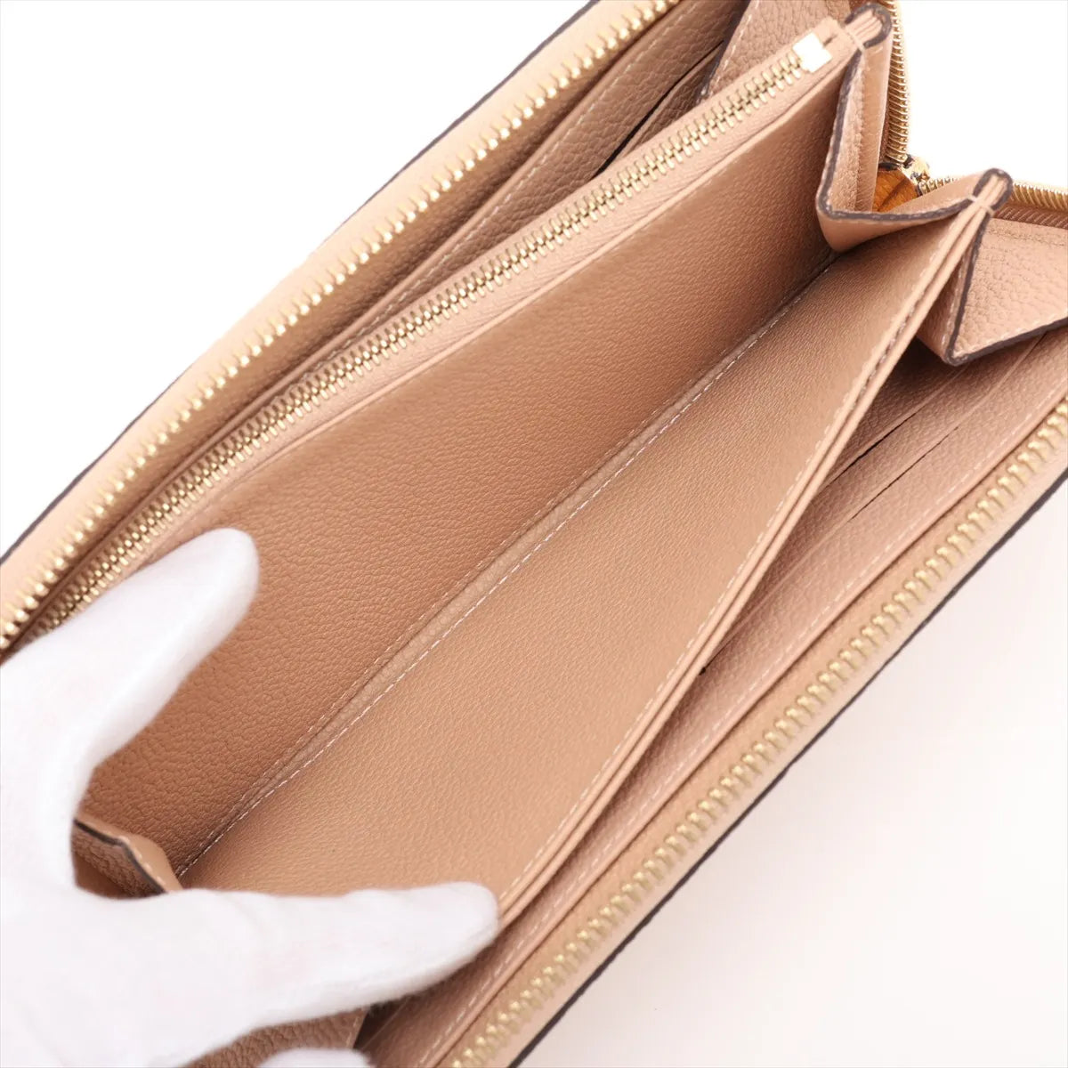 Louis Vuitton Monogram Empreinte Zippy Wallet Beige