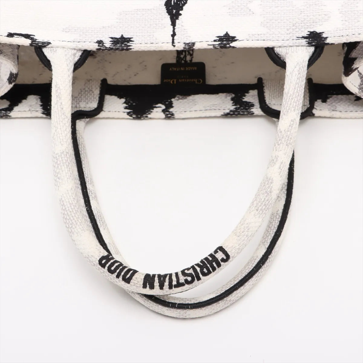 Christian Dior Paris Book Tote Medium Bag White x Black