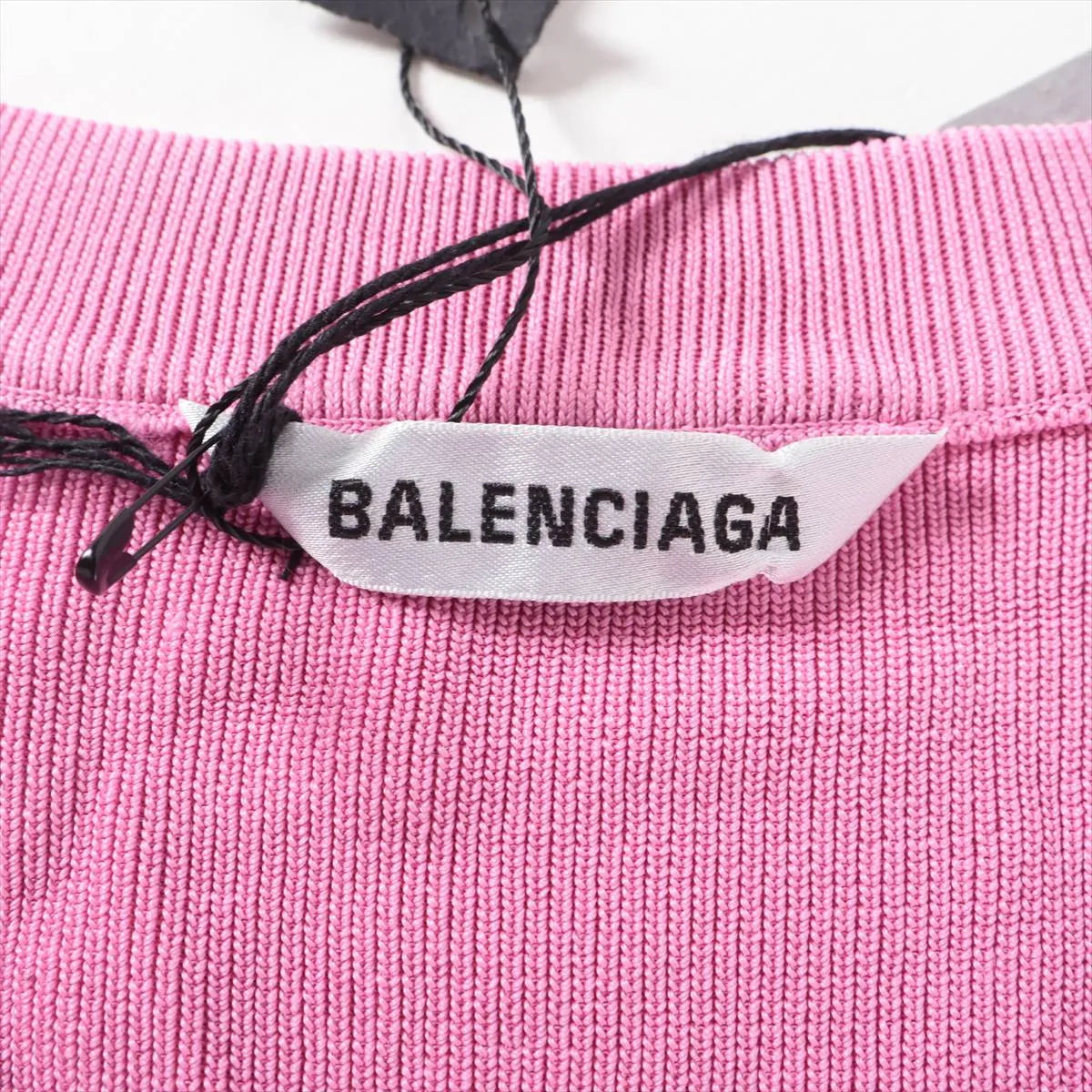 Balenciaga Rayon Nylon V-neck Knit  Long Sleeve Pink