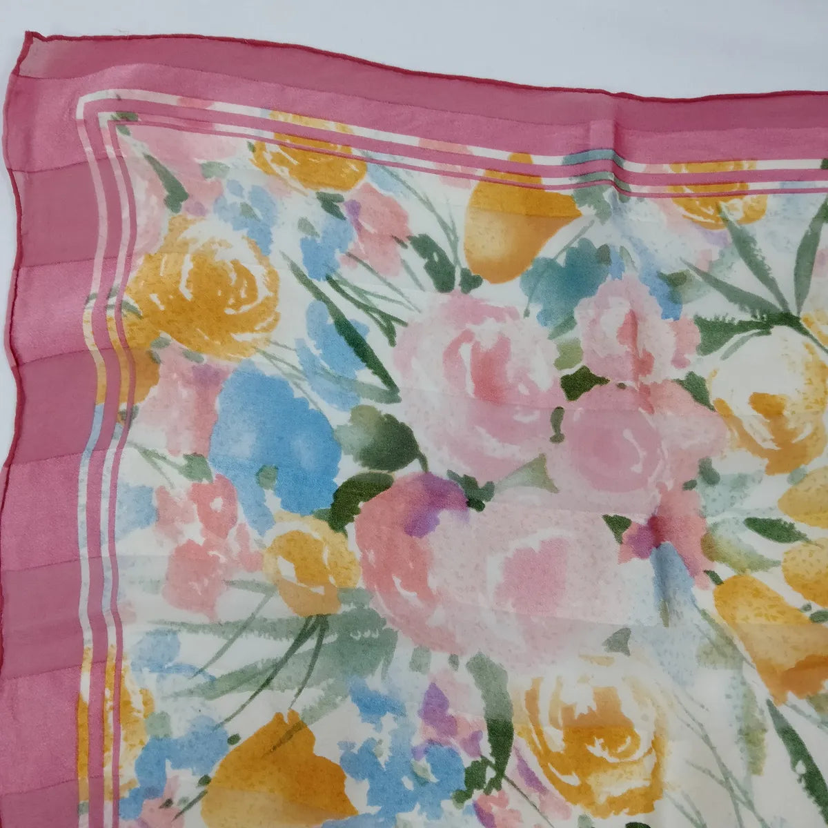 Christian Dior Floral Silk Scarf Pink