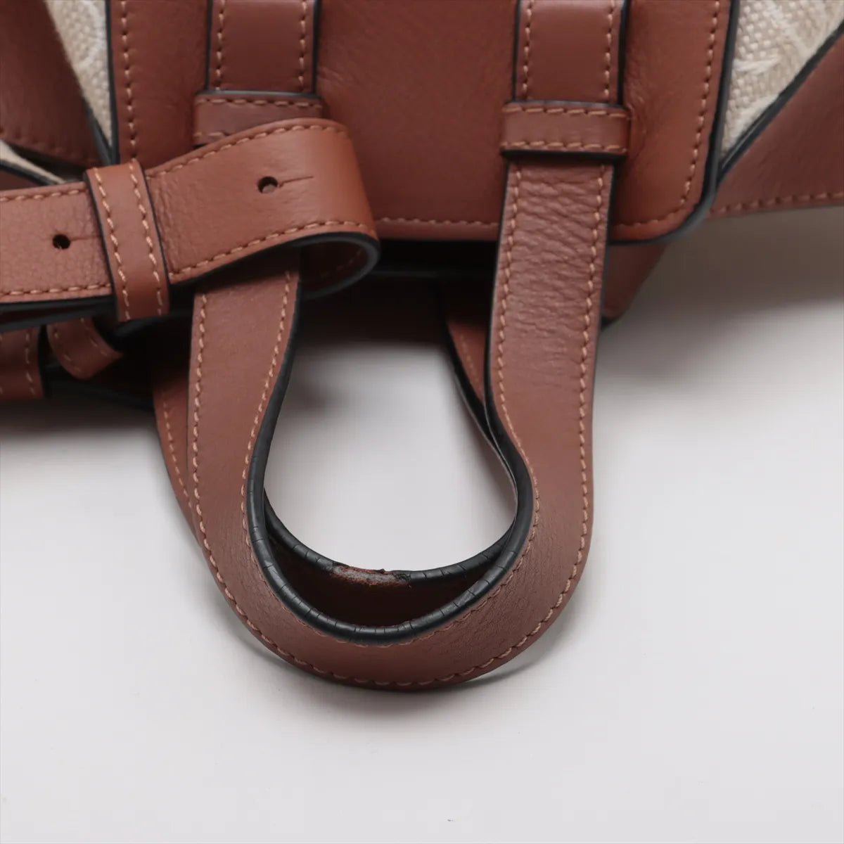 Loewe Hammock Small Canvas Leather Two-Way Shoulder Bag Beige x Brown