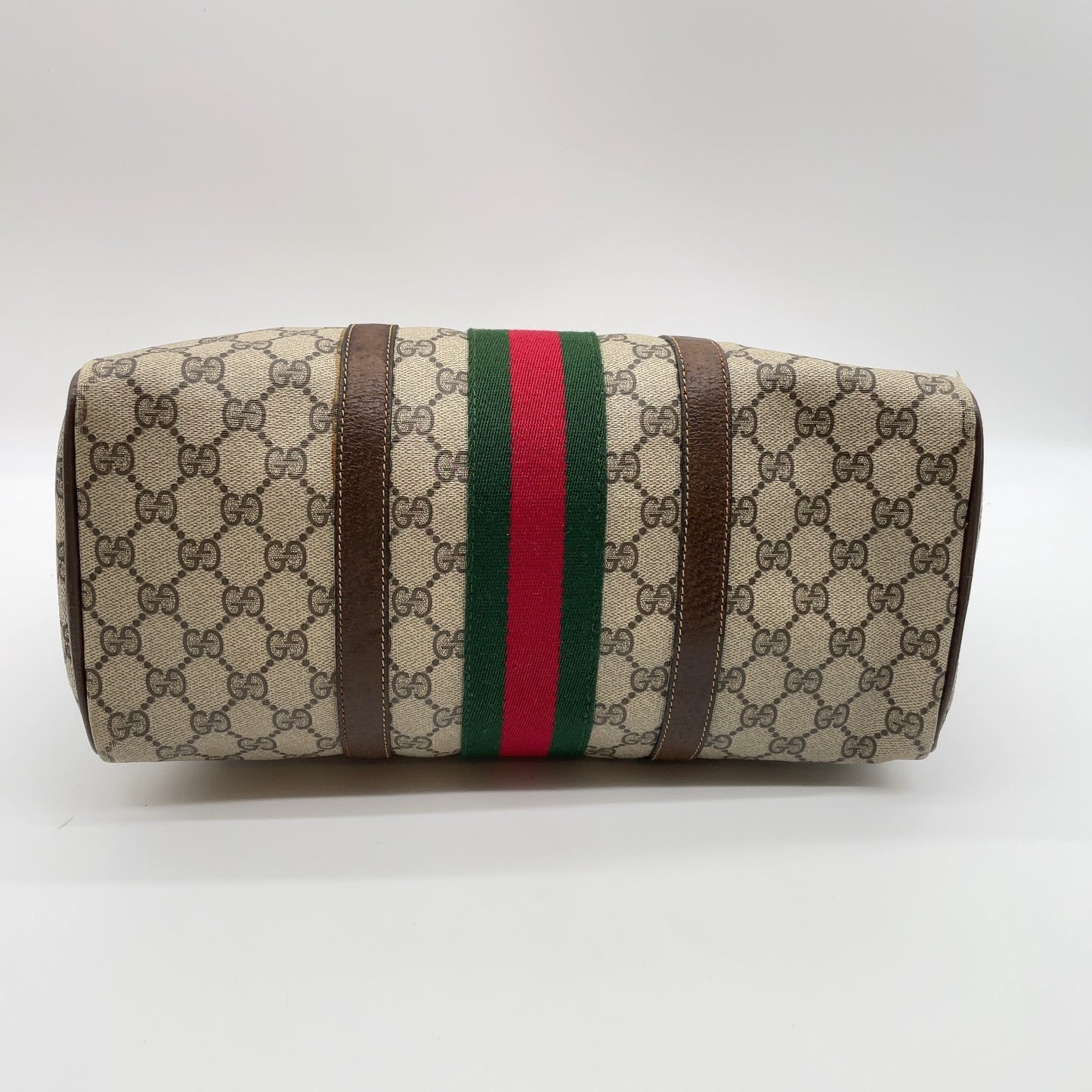 Gucci GG Supreme PVC Sherry Line Boston Bag Beige
