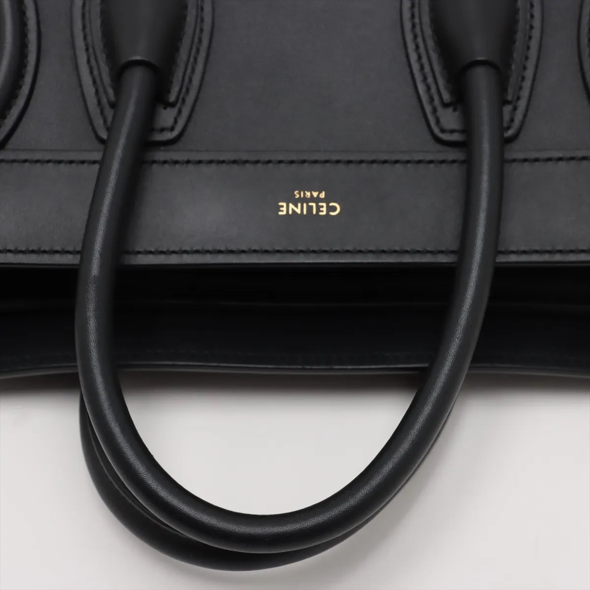 Celine Luggage Nano Shopper Leather Two-Way Handbag Black