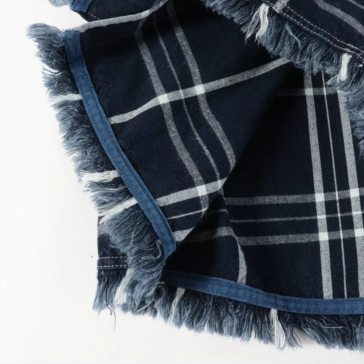 Dior Cotton Plaid Long Sleeve Navy Blue Kids