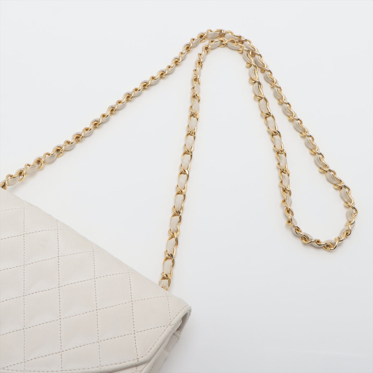 Chanel Matelasse Lambskin Single Flap Single Chain Bag White