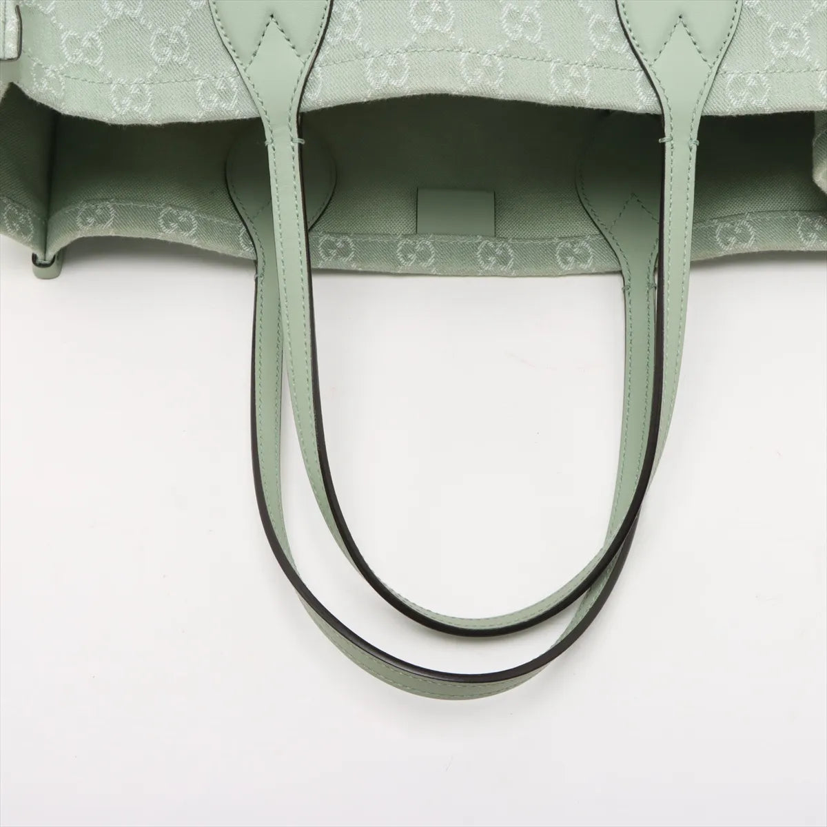 Gucci GG Logo Denim Tote Bag Green