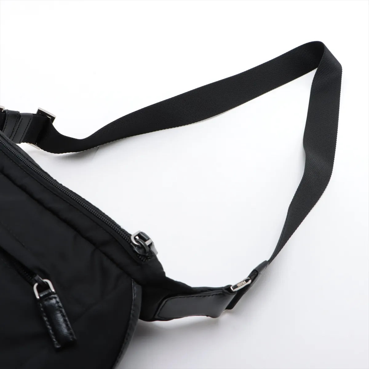 Prada Tessuto Nylon Leather Sling Bag Black