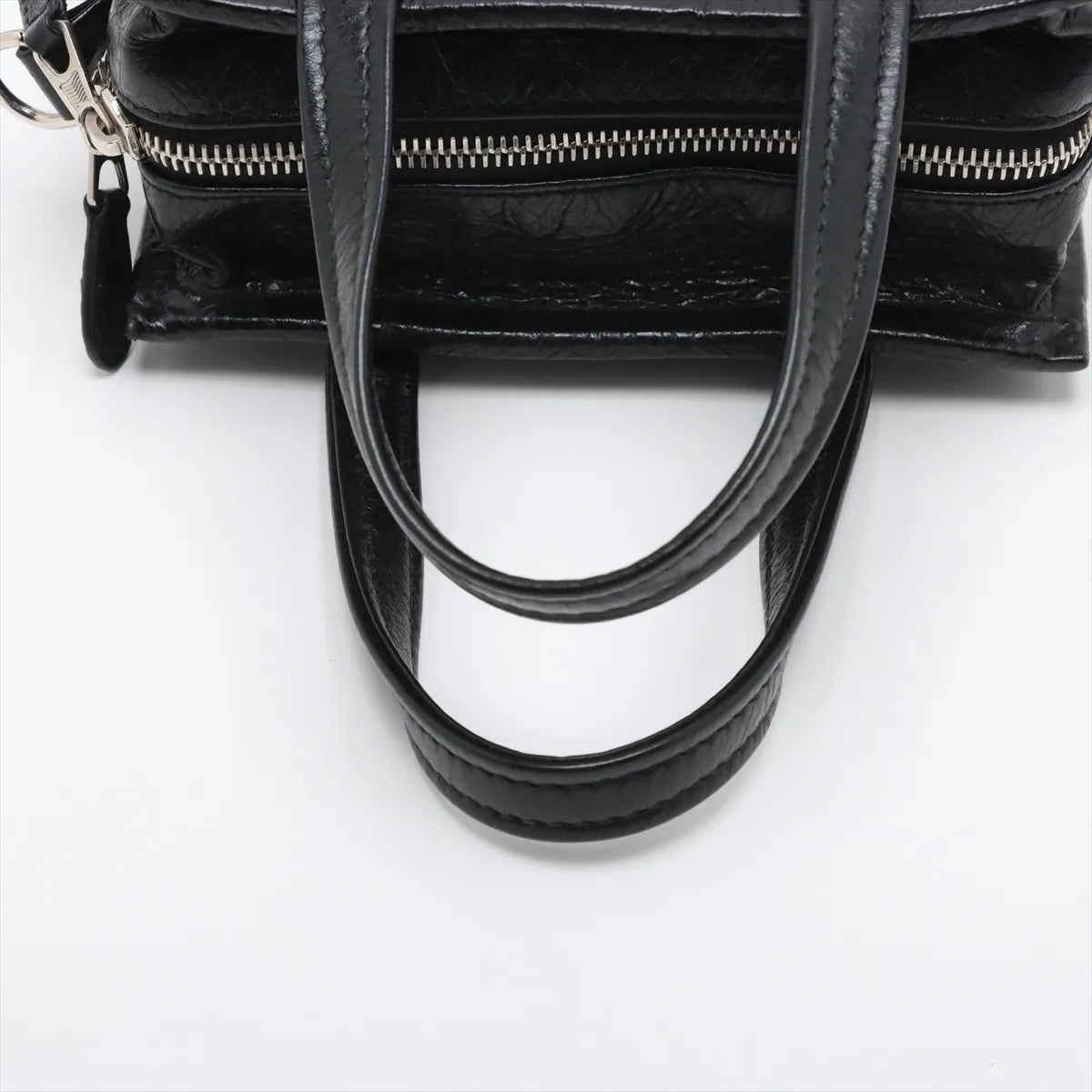 Balenciaga Bazar Shopper XXS Leather Two-Way Handbag Black