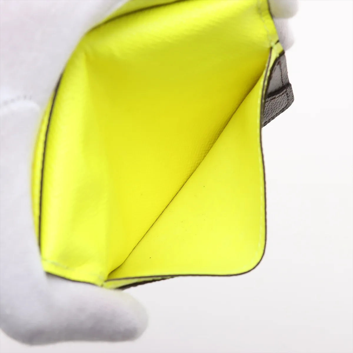 Louis Vuitton Monogram Pocket Organizer Card Case Neon Yellow x Brown