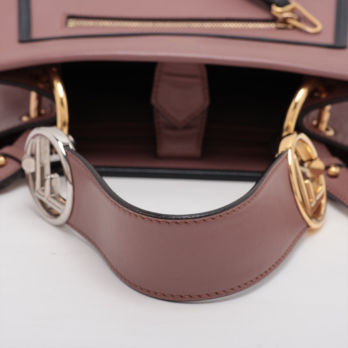 Fendi Runaway Leather Two-Way Handbag Pink